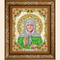 Рисунок на ткани бисером БЛАГОВЕСТ "Святая Блаженная Матрона в кристаллах и жемчуге"